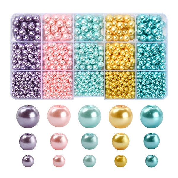 PandaHall 3300Pcs 15 Style Baking Painted Pearlized Glass Pearl Bead, Round, Mixed Color, 4~9mm, Hole: 1mm, 220pcs/style Glass Round..., Multicolor
PandaHall 3300Pcs 15 Style Baking Painted Pearlized Glass Pearl Bead, Round, Mixed Color, 4~9mm, Hole: 1mm, 220pcs/style Glass Round..., Multicolor