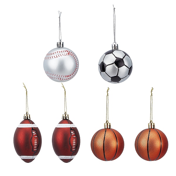 PandaHall CHGCRAFT 6Pcs Football & Basketball & Baseball & Rugby Plastic Christmas Ball Pendants, with Cyprian Gold Thread, for Party..., Multicolor
PandaHall CHGCRAFT 6Pcs Football & Basketball & Baseball & Rugby Plastic Christmas Ball Pendants, with Cyprian Gold Thread, for Party..., Multicolor
