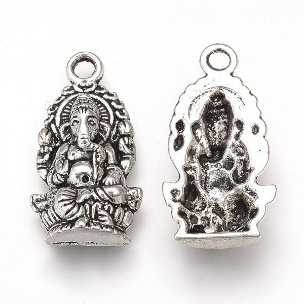 PandaHall Tibetan Style Alloy Pendants, Hindu Elephant God Lord Ganesh Statue, Cadmium Free & Lead Free, Antique Silver, 26.5x14x5mm, Hole...
PandaHall Tibetan Style Alloy Pendants, Hindu Elephant God Lord Ganesh Statue, Cadmium Free & Lead Free, Antique Silver, 26.5x14x5mm, Hole...