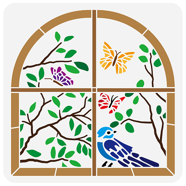 PandaHall FINGERINSPIRE Windows Painting Stencil 11.8x11.8inch Windows Birds Butterflies Stencil for Painting Large Branches Leaves Drawing...
PandaHall FINGERINSPIRE Windows Painting Stencil 11.8x11.8inch Windows Birds Butterflies Stencil for Painting Large Branches Leaves Drawing...