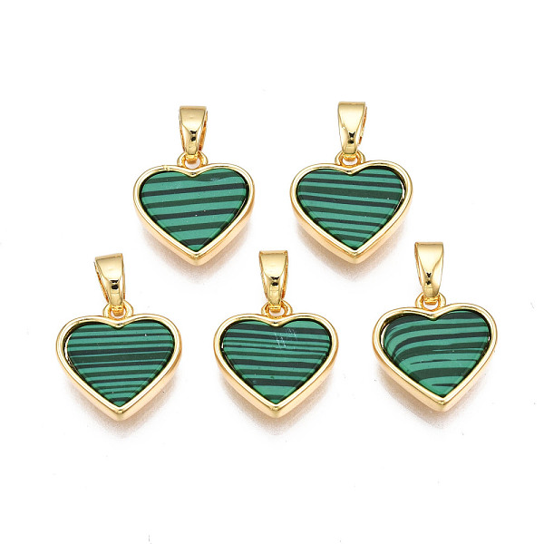 PandaHall Real 18K Gold Plated Brass Pendants, with Synthetic Malachite Cabochons, Cadmium Free & Nickel Free & Lead Free, Heart, Malachite...
PandaHall Real 18K Gold Plated Brass Pendants, with Synthetic Malachite Cabochons, Cadmium Free & Nickel Free & Lead Free, Heart, Malachite...
