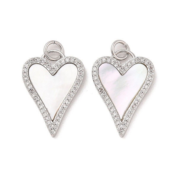 PandaHall Brass Micro Pave Clear Cubic Zirconia Pendants, with Natural White Shell and Jump Ring, Heart, Platinum, 22x15x2mm, Hole...
PandaHall Brass Micro Pave Clear Cubic Zirconia Pendants, with Natural White Shell and Jump Ring, Heart, Platinum, 22x15x2mm, Hole...