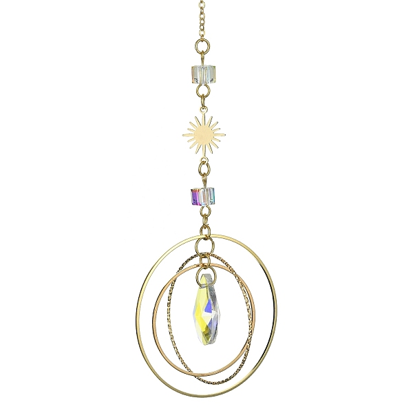PandaHall Glass Teardrop Big Pendant Decorations, with Ring & Sun Brass Link, for Home Decorations, Golden, 250mm, Hole: 8mm Glass Ring
PandaHall Glass Teardrop Big Pendant Decorations, with Ring & Sun Brass Link, for Home Decorations, Golden, 250mm, Hole: 8mm Glass Ring