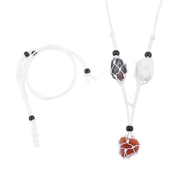 PandaHall Adjustable Braided Nylon Cord Macrame Pouch Necklace Making, Interchangeable Stone, with Glass Beads, White, 18-7/8 inch(48cm)...
PandaHall Adjustable Braided Nylon Cord Macrame Pouch Necklace Making, Interchangeable Stone, with Glass Beads, White, 18-7/8 inch(48cm)...