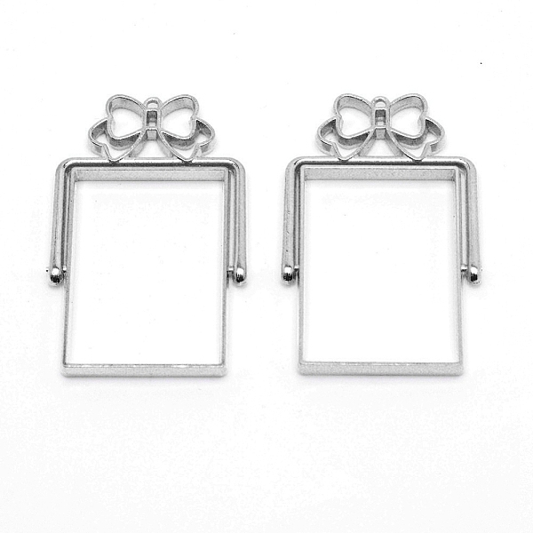 PandaHall Zinc Alloy Open Back Bezel Pendants(rotatable), For DIY Epoxy Resin, Pressed Flower Jewelry, Rectangle with Bowknot, Cadmium Free...
PandaHall Zinc Alloy Open Back Bezel Pendants(rotatable), For DIY Epoxy Resin, Pressed Flower Jewelry, Rectangle with Bowknot, Cadmium Free...