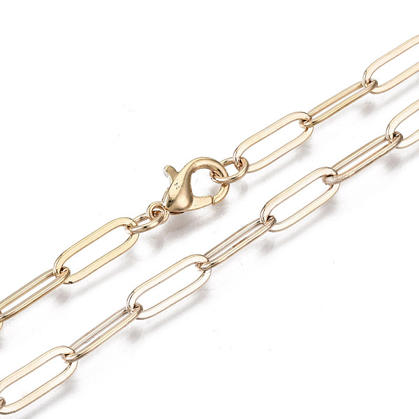 PandaHall Brass Paperclip Chains, Drawn Elongated Cable Chains Necklace Making, with Lobster Claw Clasps, Real 18K Gold Plated, 18.11 inch...
PandaHall Brass Paperclip Chains, Drawn Elongated Cable Chains Necklace Making, with Lobster Claw Clasps, Real 18K Gold Plated, 18.11 inch...