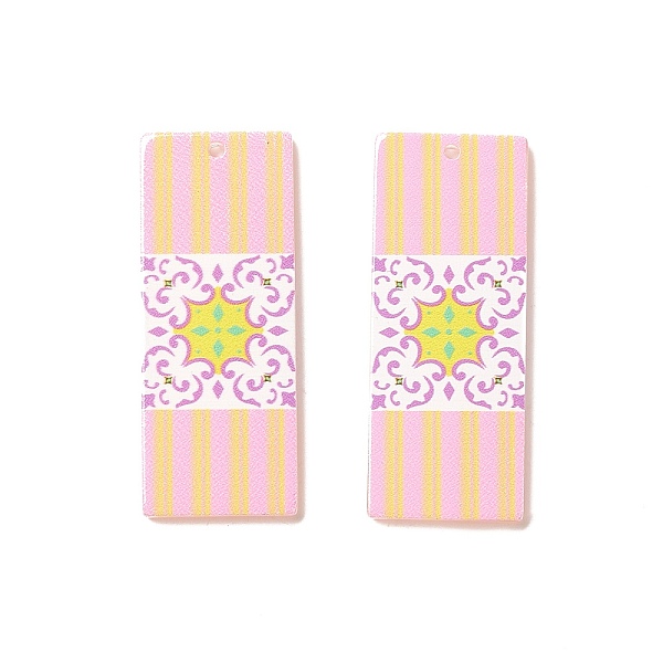 PandaHall Printed Opaque Acrylic Big Pendants, Rectangle with Stripe & Flower Pattern, Pearl Pink, 49.5~50x20x2.5~3mm, Hole: 2mm Acrylic...
PandaHall Printed Opaque Acrylic Big Pendants, Rectangle with Stripe & Flower Pattern, Pearl Pink, 49.5~50x20x2.5~3mm, Hole: 2mm Acrylic...