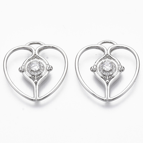 PandaHall Brass Micro Pave Cubic Zirconia Pendants, Nickel Free, Heart, Clear, Real Platinum Plated, 24.5x23.5x4.5mm, Hole: 3mm Brass+Cubic...
PandaHall Brass Micro Pave Cubic Zirconia Pendants, Nickel Free, Heart, Clear, Real Platinum Plated, 24.5x23.5x4.5mm, Hole: 3mm Brass+Cubic...