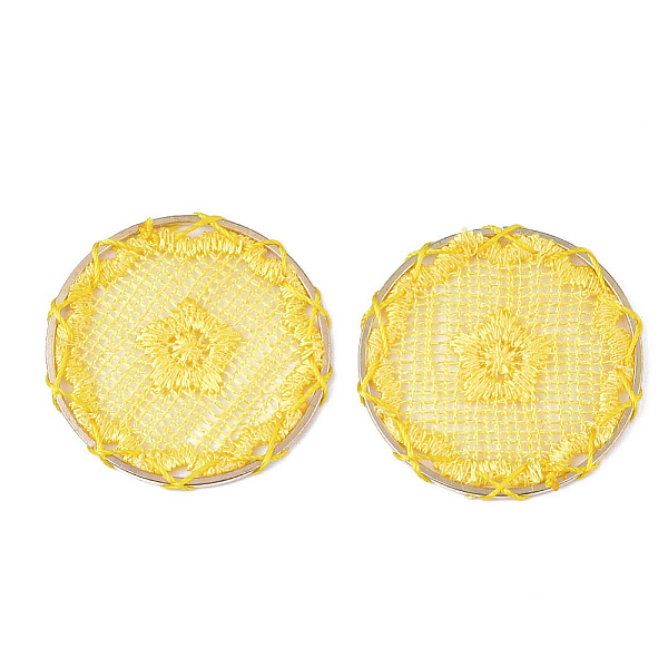 PandaHall Polyester Woven Pendant Decorations, with Iron Findings, Flat Round with Star, Light Gold, Gold, 40x2mm Polyester Flat Round Gold
PandaHall Polyester Woven Pendant Decorations, with Iron Findings, Flat Round with Star, Light Gold, Gold, 40x2mm Polyester Flat Round Gold