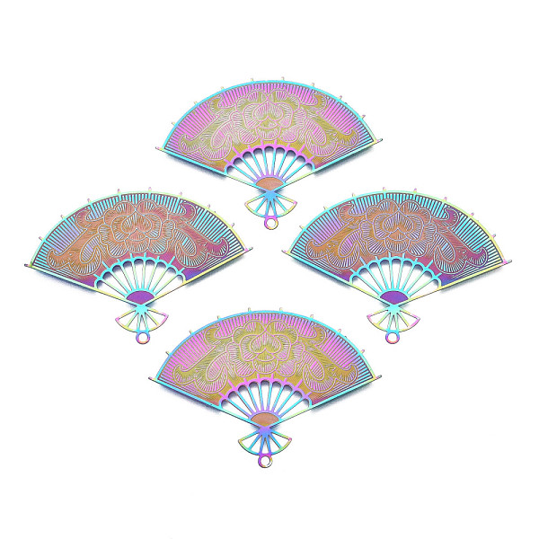 PandaHall Ion Plating(IP) 304 Stainless Steel Filigree Pendants, Etched Metal Embellishments, Fan, Rainbow Color, 33x46x0.4mm, Hole: 1.6mm...
PandaHall Ion Plating(IP) 304 Stainless Steel Filigree Pendants, Etched Metal Embellishments, Fan, Rainbow Color, 33x46x0.4mm, Hole: 1.6mm...