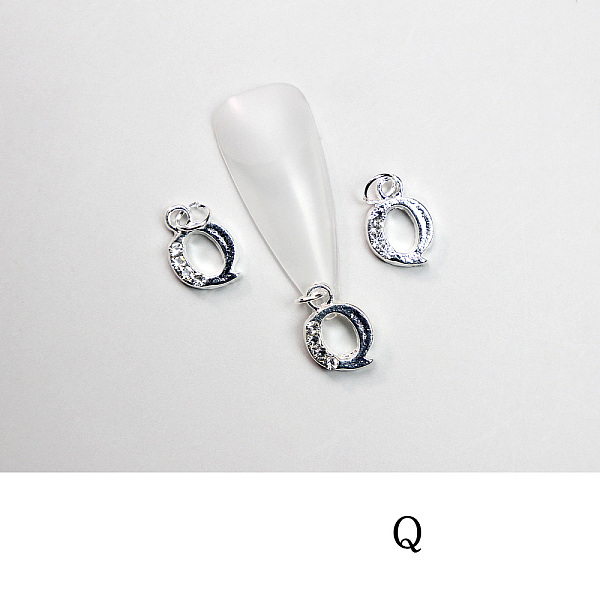 PandaHall Alloy Rhinestone Cabochons, Nail Art Decoration Accessories, with Jump Ring, Letter, Platinum, Letter.Q, 11~14x5~12mm..., Clear
PandaHall Alloy Rhinestone Cabochons, Nail Art Decoration Accessories, with Jump Ring, Letter, Platinum, Letter.Q, 11~14x5~12mm..., Clear