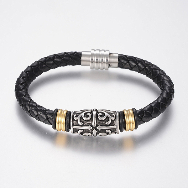 PandaHall Braided Leather Cord Bracelets, with 304 Stainless Steel Findings and Magnetic Clasps, Black, 8-5/8 inch(220mm), 20x11.5mm Leather...
PandaHall Braided Leather Cord Bracelets, with 304 Stainless Steel Findings and Magnetic Clasps, Black, 8-5/8 inch(220mm), 20x11.5mm Leather...