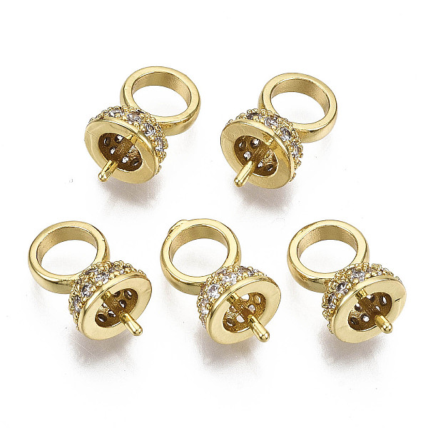 PandaHall Brass Cup Pearl Peg Bails Pin Pendants, For Half Drilled Beads, with Micro Pave Cubic Zirconia, Nickel Free, Real 18K Gold Plated...
PandaHall Brass Cup Pearl Peg Bails Pin Pendants, For Half Drilled Beads, with Micro Pave Cubic Zirconia, Nickel Free, Real 18K Gold Plated...