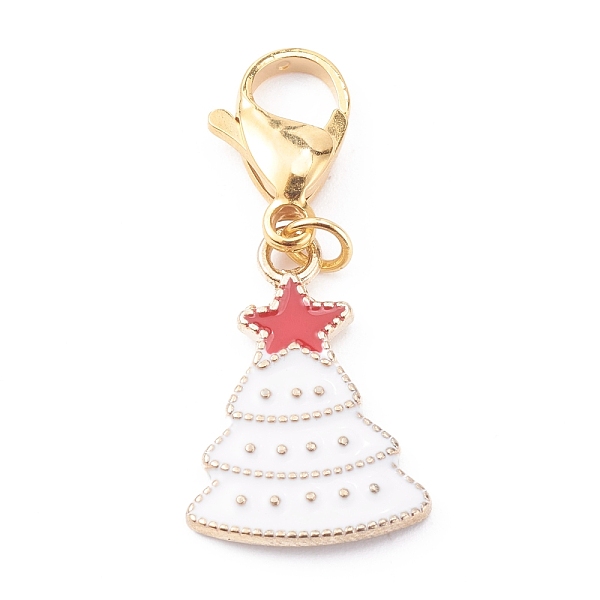 PandaHall Christmas Theme Alloy Enamel Pendants, with 304 Stainless Steel Lobster Claw Clasps, Christmas Tree with Star, White, Golden, 39mm...
PandaHall Christmas Theme Alloy Enamel Pendants, with 304 Stainless Steel Lobster Claw Clasps, Christmas Tree with Star, White, Golden, 39mm...