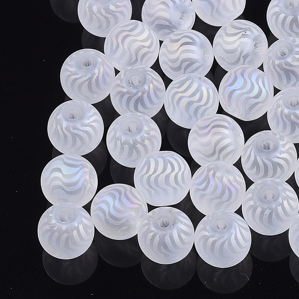 PandaHall Electroplate Glass Beads, Frosted, Round with Wave Pattern, Clear AB, 8~8.5mm, Hole: 1.5mm Glass Others White
PandaHall Electroplate Glass Beads, Frosted, Round with Wave Pattern, Clear AB, 8~8.5mm, Hole: 1.5mm Glass Others White