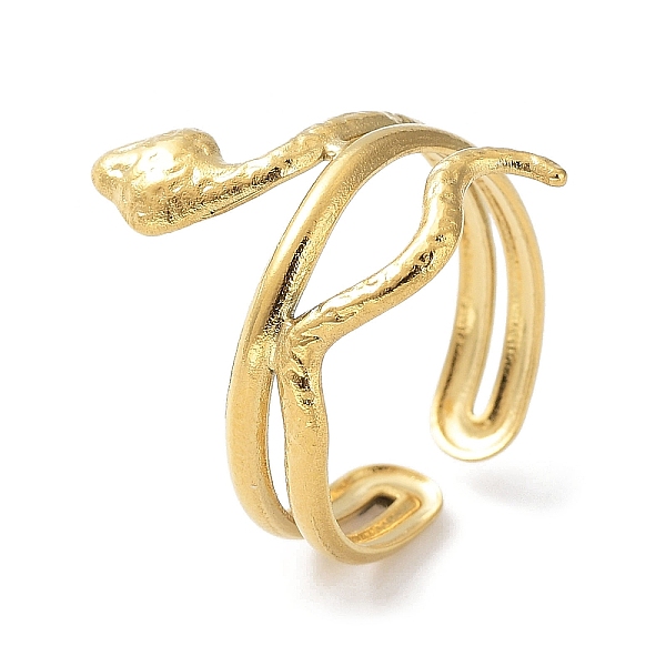 PandaHall 304 Stainless Steel Open Cuff Rings, Snake, Real 18K Gold Plated, US Size 6 1/2(16.9mm) 304 Stainless Steel Snake
PandaHall 304 Stainless Steel Open Cuff Rings, Snake, Real 18K Gold Plated, US Size 6 1/2(16.9mm) 304 Stainless Steel Snake