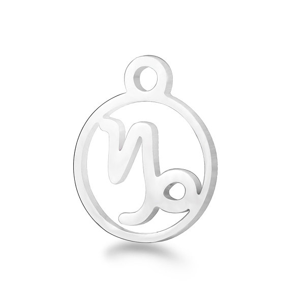 PandaHall 201 Stainless Steel Charms, Flat Round with Constellation, Stainless Steel Color, Capricorn, 13.4x10.8x1mm, Hole: 1.5mm 201...
PandaHall 201 Stainless Steel Charms, Flat Round with Constellation, Stainless Steel Color, Capricorn, 13.4x10.8x1mm, Hole: 1.5mm 201...