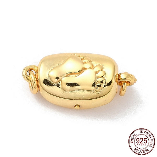 PandaHall Rack Plating 925 Sterling Silver Bayonet Clasps, Oval with Footprint Pattern, with 925 Stamp, Real 18K Gold Plated, 16.5x8x5.5mm...
PandaHall Rack Plating 925 Sterling Silver Bayonet Clasps, Oval with Footprint Pattern, with 925 Stamp, Real 18K Gold Plated, 16.5x8x5.5mm...