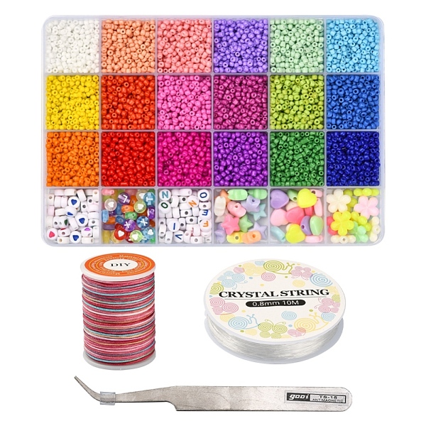 PandaHall DIY Candy Color Bracelet Making Kit, Including Glass Seed Beads, Heart and Letter Pattern & Flower & Star Acrylic Beads, Tweezers..., Multicolor 
PandaHall DIY Candy Color Bracelet Making Kit, Including Glass Seed Beads, Heart and Letter Pattern & Flower & Star Acrylic Beads, Tweezers..., Multicolor