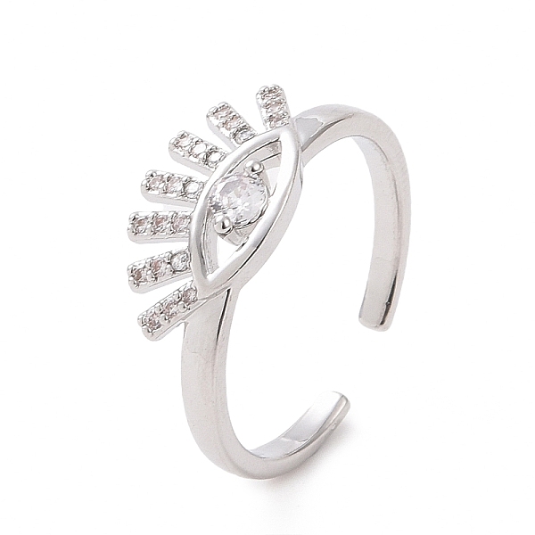 PandaHall Clear Cubic Zirconia Eye Open Cuff Ring, Brass Jewelry for Women, Platinum, Inner Diameter: 18mm Brass+Cubic Zirconia Clear
PandaHall Clear Cubic Zirconia Eye Open Cuff Ring, Brass Jewelry for Women, Platinum, Inner Diameter: 18mm Brass+Cubic Zirconia Clear