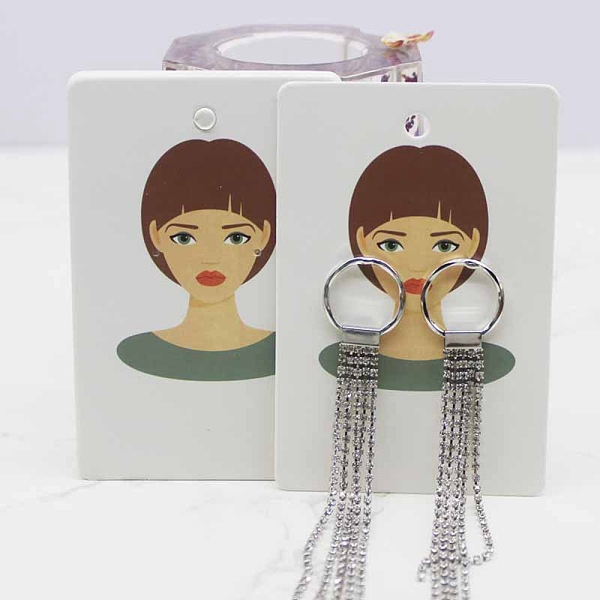 PandaHall Paper Earring Display Cards, Earring Holder Cards, Rectangle with Girl Pattern, Dark Sea Green, 9x6x0.03cm, Hole: 5mm and 1mm...
PandaHall Paper Earring Display Cards, Earring Holder Cards, Rectangle with Girl Pattern, Dark Sea Green, 9x6x0.03cm, Hole: 5mm and 1mm...