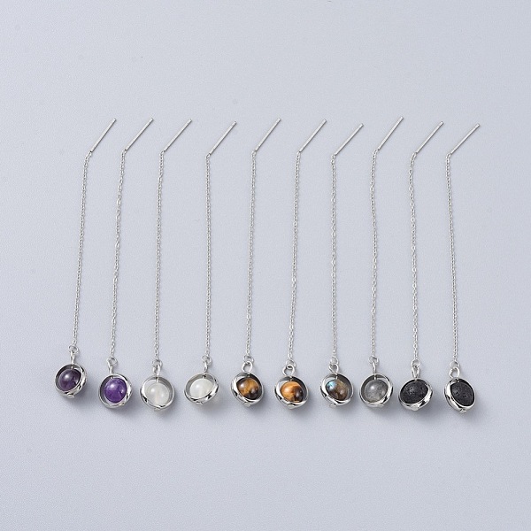 PandaHall Natural Gemstone Dangle Earrings, with Brass Bead Frames and 304 Stainless Steel Earring Findings, 106~109mm, Pin: 0.7mm Mixed...
PandaHall Natural Gemstone Dangle Earrings, with Brass Bead Frames and 304 Stainless Steel Earring Findings, 106~109mm, Pin: 0.7mm Mixed...
