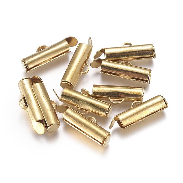 PandaHall Brass Slide On End Clasp Tubes, Slider End Caps, for Ball Chains, Golden, 15x6x4mm, Hole: 1mm, Inner Diameter: 3mm Brass
PandaHall Brass Slide On End Clasp Tubes, Slider End Caps, for Ball Chains, Golden, 15x6x4mm, Hole: 1mm, Inner Diameter: 3mm Brass