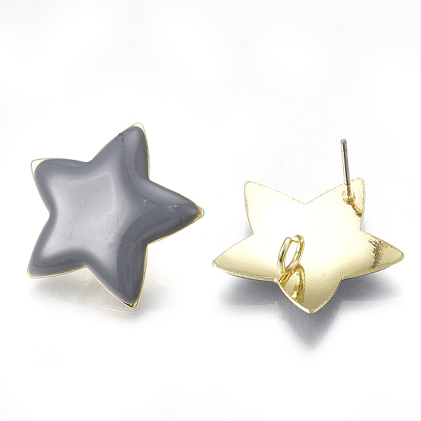 PandaHall Alloy Stud Earring Findings, with Loop, Enamel and Steel Pins, Star, Light Gold, Slate Gray, 23x24mm, Hole: 3mm, Pin: 0.7mm Alloy...
PandaHall Alloy Stud Earring Findings, with Loop, Enamel and Steel Pins, Star, Light Gold, Slate Gray, 23x24mm, Hole: 3mm, Pin: 0.7mm Alloy...