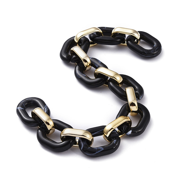 PandaHall Handmade Acrylic Cable Chains, with CCB Plastic Linking Rings, Black, Links: 24x18x5mm and 19x12x4.5mm, 39.37 inch(1m)/strand...
PandaHall Handmade Acrylic Cable Chains, with CCB Plastic Linking Rings, Black, Links: 24x18x5mm and 19x12x4.5mm, 39.37 inch(1m)/strand...