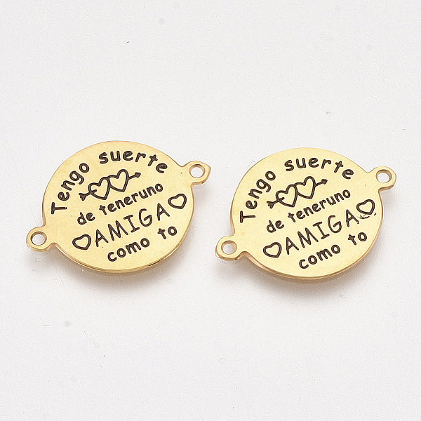 PandaHall 304 Stainless Steel Quote Links Connectors, with Enamel, Flat Round with Word, Golden, 21.5x16x1mm, Hole: 1.4mm 304 Stainless...
PandaHall 304 Stainless Steel Quote Links Connectors, with Enamel, Flat Round with Word, Golden, 21.5x16x1mm, Hole: 1.4mm 304 Stainless...