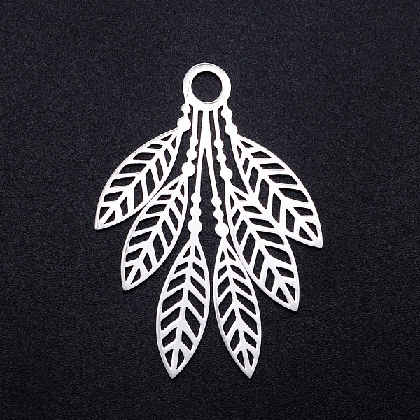 PandaHall 201 Stainless Steel Pendants, Filigree Joiners Findings, Laser Cut, Leaf, Stainless Steel Color, 49x35.5x1mm, Hole: 5mm 201...
PandaHall 201 Stainless Steel Pendants, Filigree Joiners Findings, Laser Cut, Leaf, Stainless Steel Color, 49x35.5x1mm, Hole: 5mm 201...