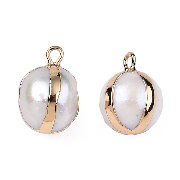 PandaHall Electroplate Natural Baroque Pearl Keshi Pearl Pendants, Cultured Freshwater Pearl, with Iron Findings, Oval Charm, Light Gold...
PandaHall Electroplate Natural Baroque Pearl Keshi Pearl Pendants, Cultured Freshwater Pearl, with Iron Findings, Oval Charm, Light Gold...