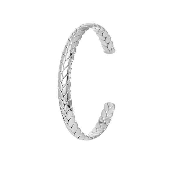 PandaHall Stainless Steel Leaf Pattern Cuff Bangle, Stainless Steel Color, Wide: 8.2mm, Inner Diameter: 2-1/2 inch(6.2cm) Stainless Steel
PandaHall Stainless Steel Leaf Pattern Cuff Bangle, Stainless Steel Color, Wide: 8.2mm, Inner Diameter: 2-1/2 inch(6.2cm) Stainless Steel