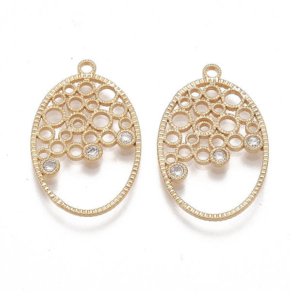 PandaHall Brass Filigree Pendants, Nickel Free, Real 18K Gold Plated, with Cubic Zirconia, Oval, Clear, 25x16x1.5mm, Hole: 1.6mm Brass+Cubic...
PandaHall Brass Filigree Pendants, Nickel Free, Real 18K Gold Plated, with Cubic Zirconia, Oval, Clear, 25x16x1.5mm, Hole: 1.6mm Brass+Cubic...