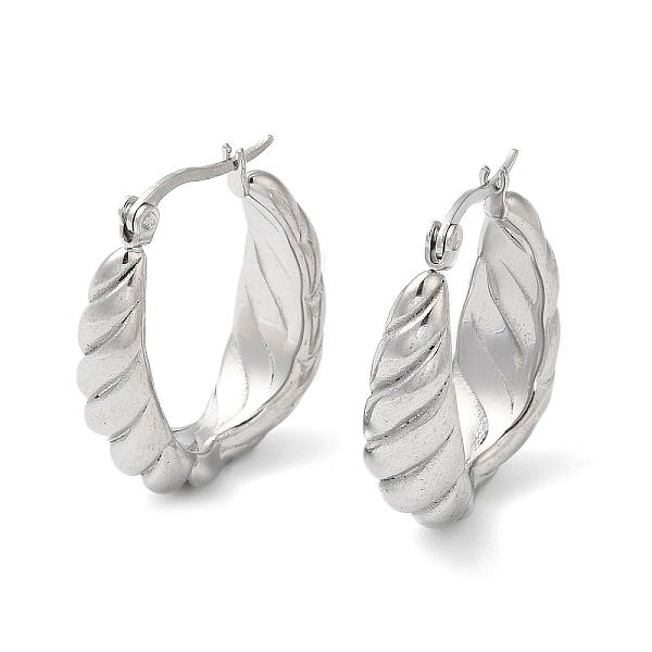 PandaHall 304 Stainless Steel Grooved Oval Hoop Earrings, Stainless Steel Color, 28x8.5mm 304 Stainless Steel Oval
PandaHall 304 Stainless Steel Grooved Oval Hoop Earrings, Stainless Steel Color, 28x8.5mm 304 Stainless Steel Oval