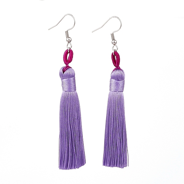 PandaHall Polyester Tassel Earrings, with 304 Stainless Steel Earring Hooks, Stainless Steel Color, Lilac, 82mm, Pin: 0.6mm Polyester Purple
PandaHall Polyester Tassel Earrings, with 304 Stainless Steel Earring Hooks, Stainless Steel Color, Lilac, 82mm, Pin: 0.6mm Polyester Purple