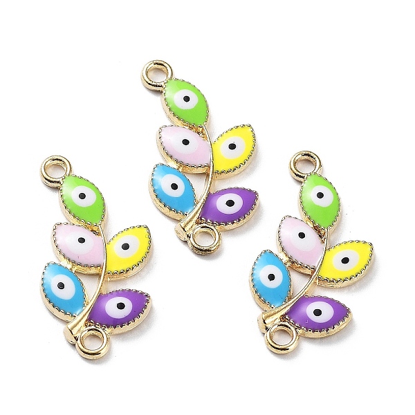 PandaHall Alloy Enamel Evil Eye Connector Charms, Golden Plated Leaf Links, Colorful, 25x12x2.1mm, Hole: 1.8mm Alloy+Enamel Leaf
PandaHall Alloy Enamel Evil Eye Connector Charms, Golden Plated Leaf Links, Colorful, 25x12x2.1mm, Hole: 1.8mm Alloy+Enamel Leaf