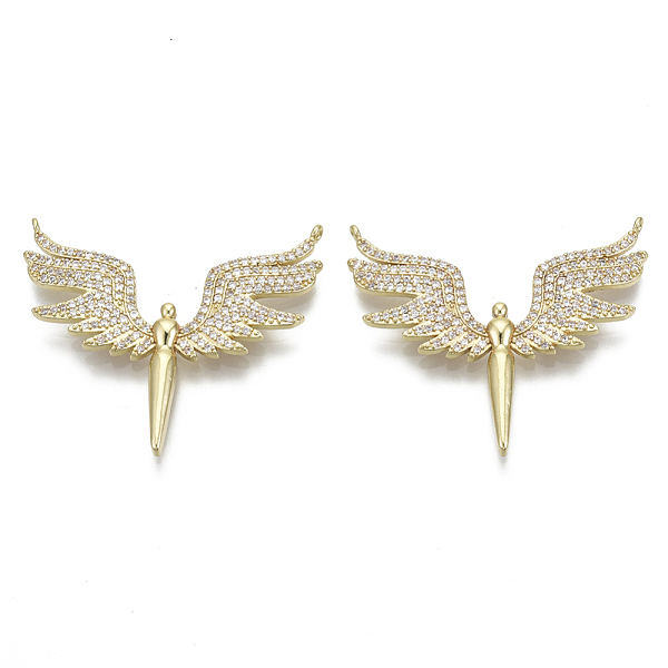 PandaHall Brass Micro Pave Cubic Zirconia Pendants, Nickel Free, Angel, Real 16K Gold Plated, Clear, 31x37x3mm, Hole: 1mm Brass+Cubic...
PandaHall Brass Micro Pave Cubic Zirconia Pendants, Nickel Free, Angel, Real 16K Gold Plated, Clear, 31x37x3mm, Hole: 1mm Brass+Cubic...