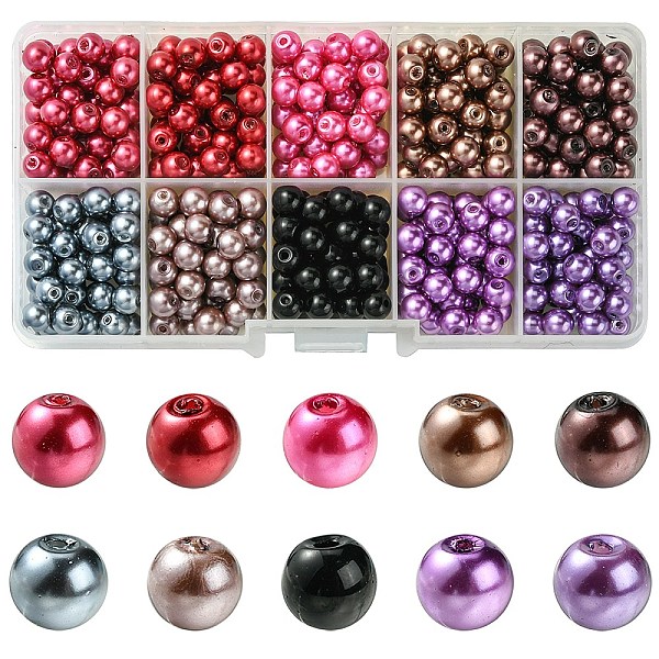 PandaHall 1Box Mixed Style Round Glass Pearl Beads, Dyed, Mixed Color, 6mm, Hole: 1mm, about 50pcs/compartment, about 500pcs/box Glass Round..., Multicolor
PandaHall 1Box Mixed Style Round Glass Pearl Beads, Dyed, Mixed Color, 6mm, Hole: 1mm, about 50pcs/compartment, about 500pcs/box Glass Round..., Multicolor