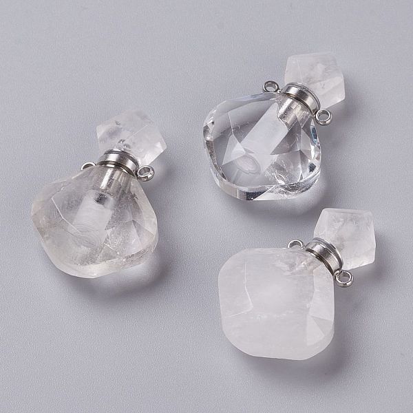 PandaHall Rhombus Natural Quartz Crystal Perfume Bottle Pendants, Rock Crystal, Rock Crystal, with 304 Stainless Steel Findings, Faceted...
PandaHall Rhombus Natural Quartz Crystal Perfume Bottle Pendants, Rock Crystal, Rock Crystal, with 304 Stainless Steel Findings, Faceted...