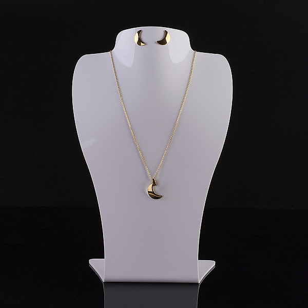 PandaHall Organic Glass Necklace Displays, Necklace Bust Display Stand, White, 290x186x89mm Organic Glass White
PandaHall Organic Glass Necklace Displays, Necklace Bust Display Stand, White, 290x186x89mm Organic Glass White
