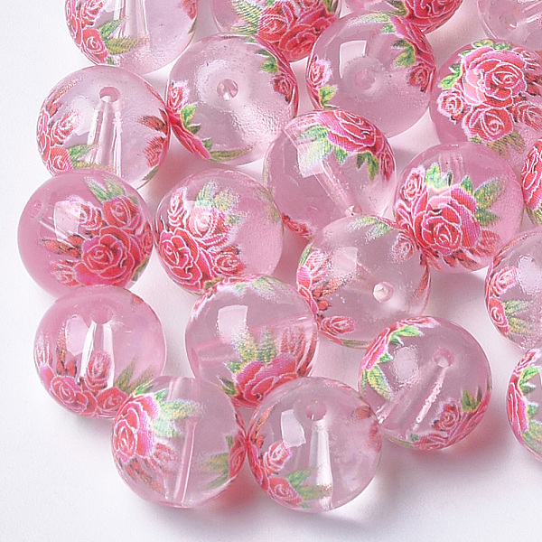 PandaHall Printed & Spray Painted Transparent Glass Beads, Round with Flower Pattern, Pink, 8~8.5x7.5mm, Hole: 1.4mm Glass Round Pink
PandaHall Printed & Spray Painted Transparent Glass Beads, Round with Flower Pattern, Pink, 8~8.5x7.5mm, Hole: 1.4mm Glass Round Pink