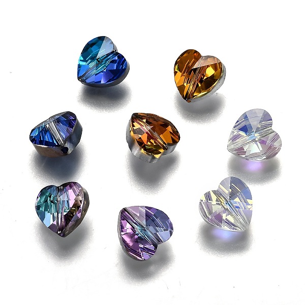 PandaHall Transparent Glass Beads, Faceted, Heart, Mixed Color, 10x10x7mm, Hole: 1~1.2mm Glass Heart Multicolor
PandaHall Transparent Glass Beads, Faceted, Heart, Mixed Color, 10x10x7mm, Hole: 1~1.2mm Glass Heart Multicolor