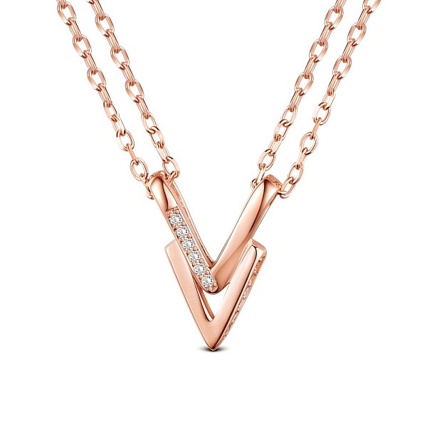 PandaHall SHEGRACE Wonderful 925 Sterling Silver Necklaces, with AAA Cubic Zircon Paved V Pendant, Rose Gold, 15.7 inch(40cm) Sterling...
PandaHall SHEGRACE Wonderful 925 Sterling Silver Necklaces, with AAA Cubic Zircon Paved V Pendant, Rose Gold, 15.7 inch(40cm) Sterling...