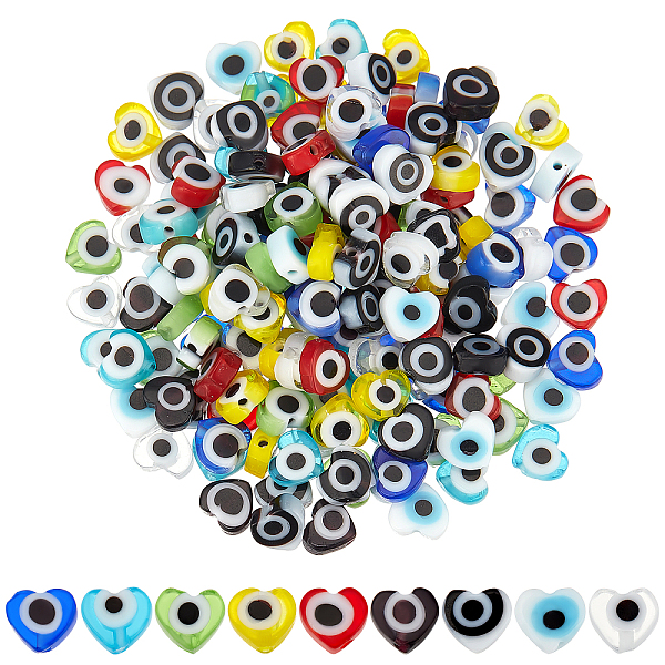PandaHall SUPERFINDINGS 180Pcs 9 Colors Handmade Evil Eye Lampwork Beads Strands, Heart, Mixed Color, 5x6x2mm, Hole: 1mm, 20pcs/color..., Multicolor
PandaHall SUPERFINDINGS 180Pcs 9 Colors Handmade Evil Eye Lampwork Beads Strands, Heart, Mixed Color, 5x6x2mm, Hole: 1mm, 20pcs/color..., Multicolor