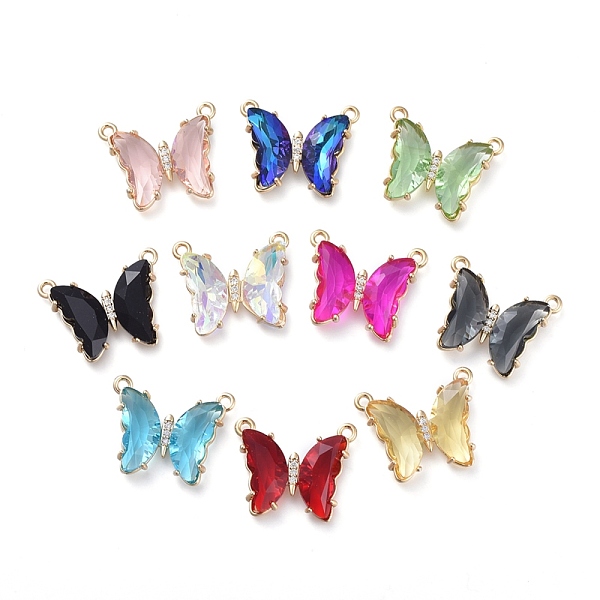 PandaHall Brass Micro Pave Clear Cubic Zirconia Links, with Glass, Butterfly, Golden, Mixed Color, 18x21.5x4.5mm, Hole: 1.4mm Brass+Glass..., Multicolor
PandaHall Brass Micro Pave Clear Cubic Zirconia Links, with Glass, Butterfly, Golden, Mixed Color, 18x21.5x4.5mm, Hole: 1.4mm Brass+Glass..., Multicolor