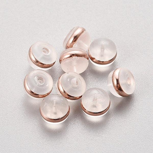 PandaHall Silicone Ear Nuts, Earring Backs, with Stainless Steel, Rose Gold, 5.5x4mm, Hole: 0.5mm Silicone
PandaHall Silicone Ear Nuts, Earring Backs, with Stainless Steel, Rose Gold, 5.5x4mm, Hole: 0.5mm Silicone