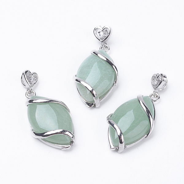 PandaHall Natural Green Aventurine Pendants, with Brass Findings, Horse Eye, Platinum, 38x17x7mm, Hole: 3x4mm Green Aventurine Horse Eye
PandaHall Natural Green Aventurine Pendants, with Brass Findings, Horse Eye, Platinum, 38x17x7mm, Hole: 3x4mm Green Aventurine Horse Eye