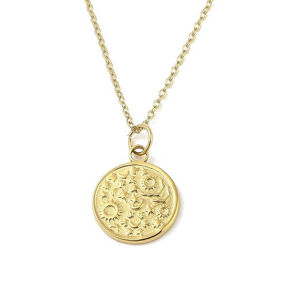 PandaHall Ion Plating(IP) 304 Stainless Steel Pendant Necklaces for Women, Flat Round, Real 18K Gold Plated, 18.11 inch(46cm) 304 Stainless...
PandaHall Ion Plating(IP) 304 Stainless Steel Pendant Necklaces for Women, Flat Round, Real 18K Gold Plated, 18.11 inch(46cm) 304 Stainless...