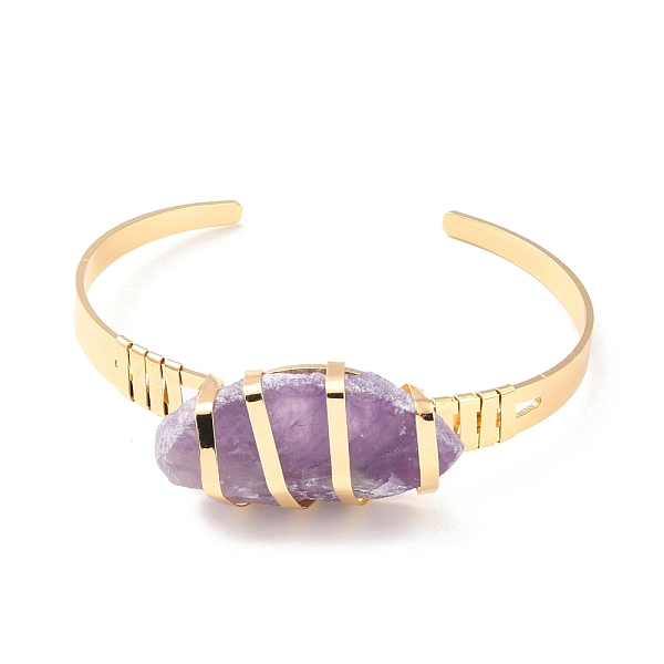 PandaHall Natural Amethyst Horse Eye Beaded Cuff Bangle, Gemstone Wire Wrapped Open Bangle, Brass Jewelry for Women, Cadmium Free & Lead...
PandaHall Natural Amethyst Horse Eye Beaded Cuff Bangle, Gemstone Wire Wrapped Open Bangle, Brass Jewelry for Women, Cadmium Free & Lead...